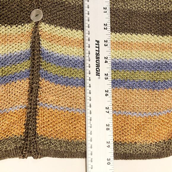 NWOT VINTAGE SIGRID OLSEN Cardigan S Multi Mother Pearl Long Sleeve Cotton Rayon - Picture 9 of 10